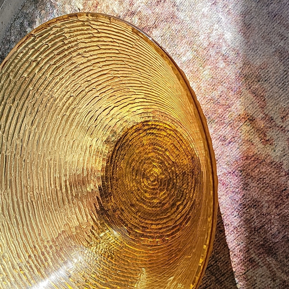 Send Me Offers! Large Vintage Glass Amber Serving Bowl